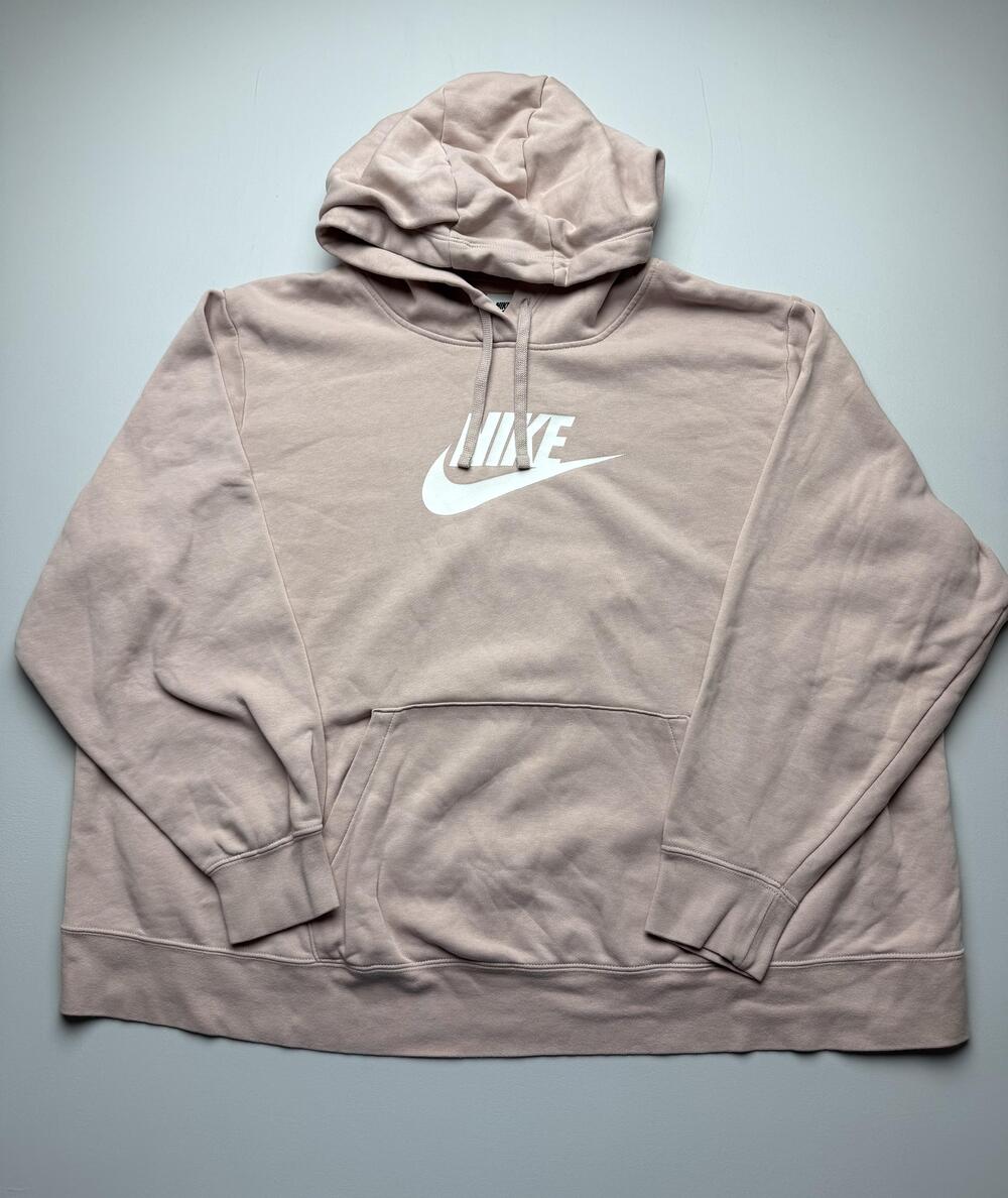 Nike Hoodie Sweatshirt Womens 3X Pink Pullover Fleece Kangaroo Pocket Swoosh